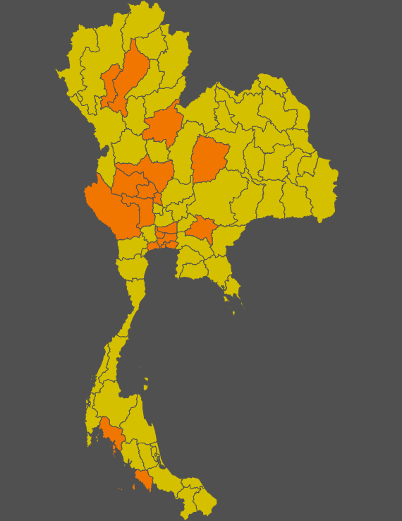 PM2.5 risk areas in Thailand